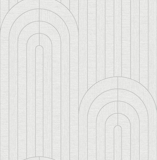A-Street Prints Moderne Deco Declan Arches Wallpaper - Dove