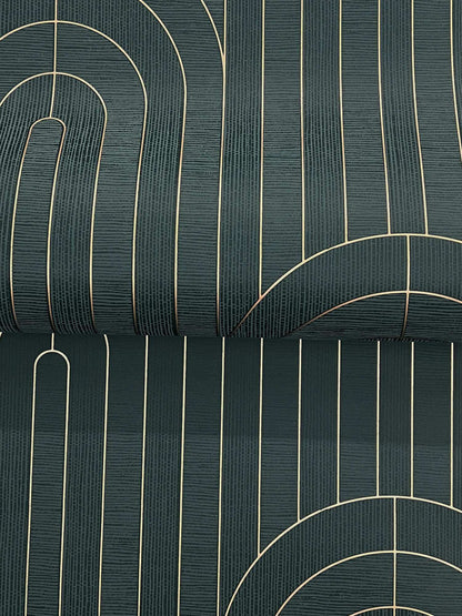 A-Street Prints Moderne Deco Declan Wallpaper Sample - Teal
