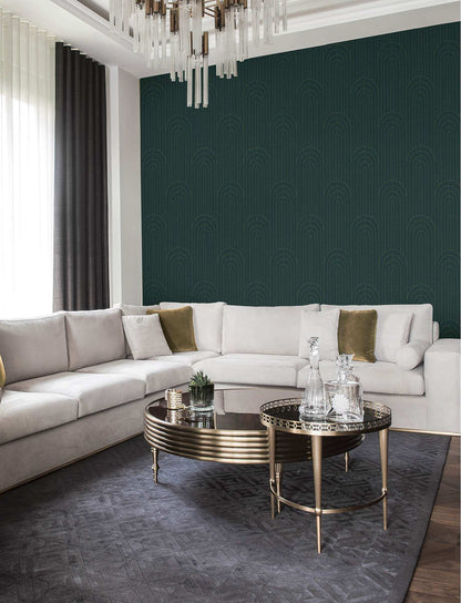 A-Street Prints Moderne Deco Declan Wallpaper Sample - Teal