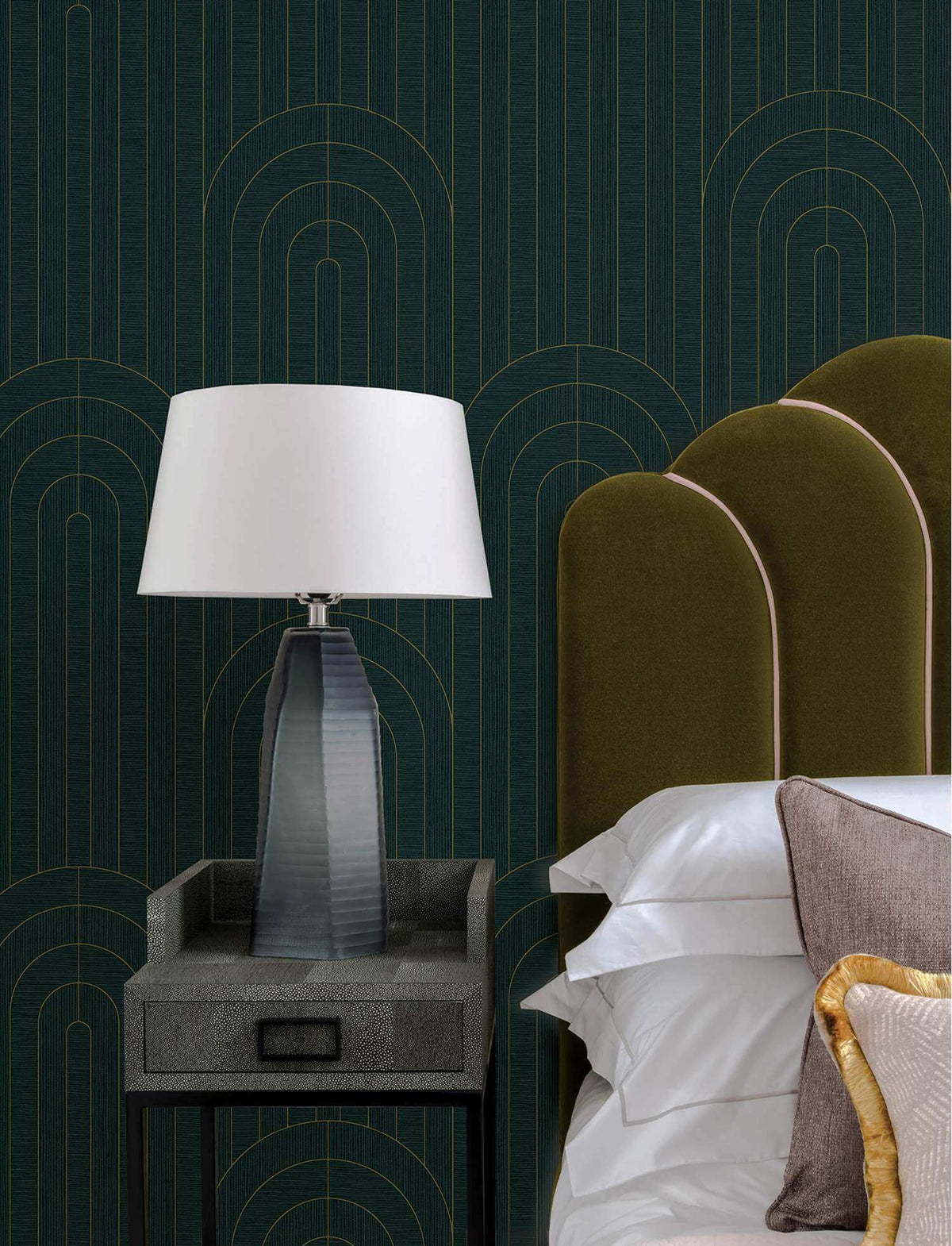A-Street Prints Moderne Deco Declan Wallpaper Sample - Teal