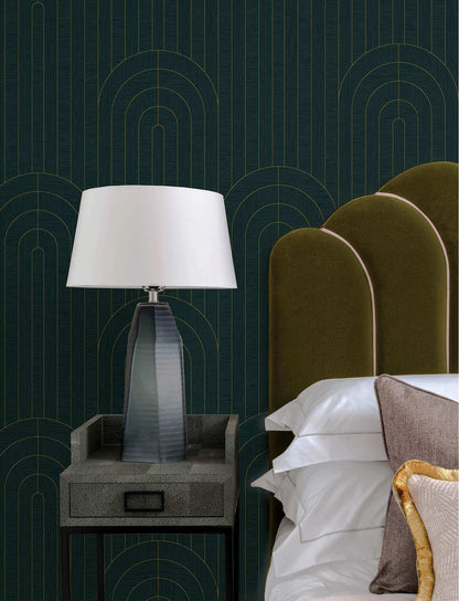 A-Street Prints Moderne Deco Declan Wallpaper Sample - Teal