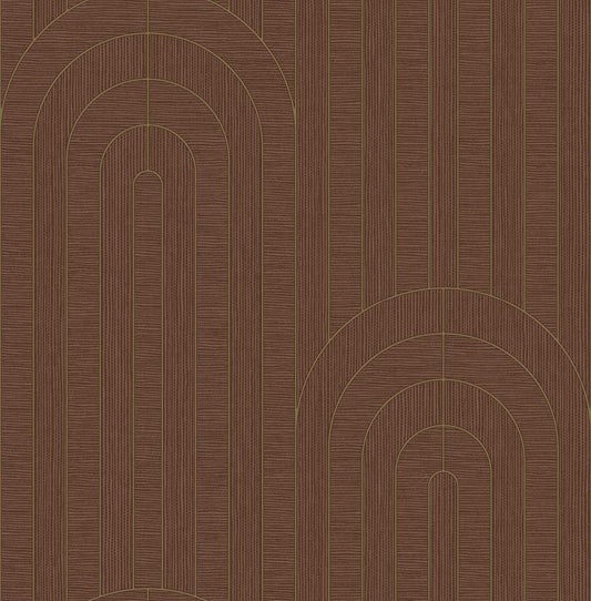 A-Street Prints Moderne Deco Declan Arches Wallpaper - Maroon