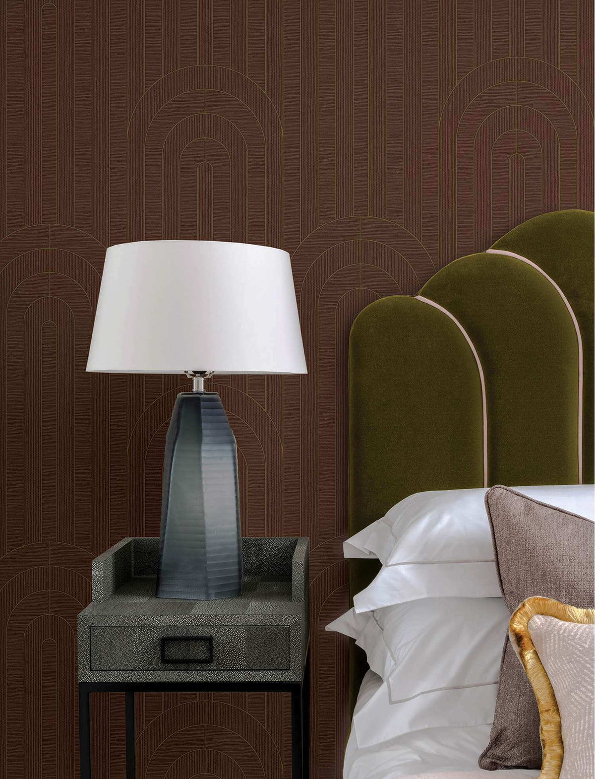 A-Street Prints Moderne Deco Declan Wallpaper Sample - Maroon