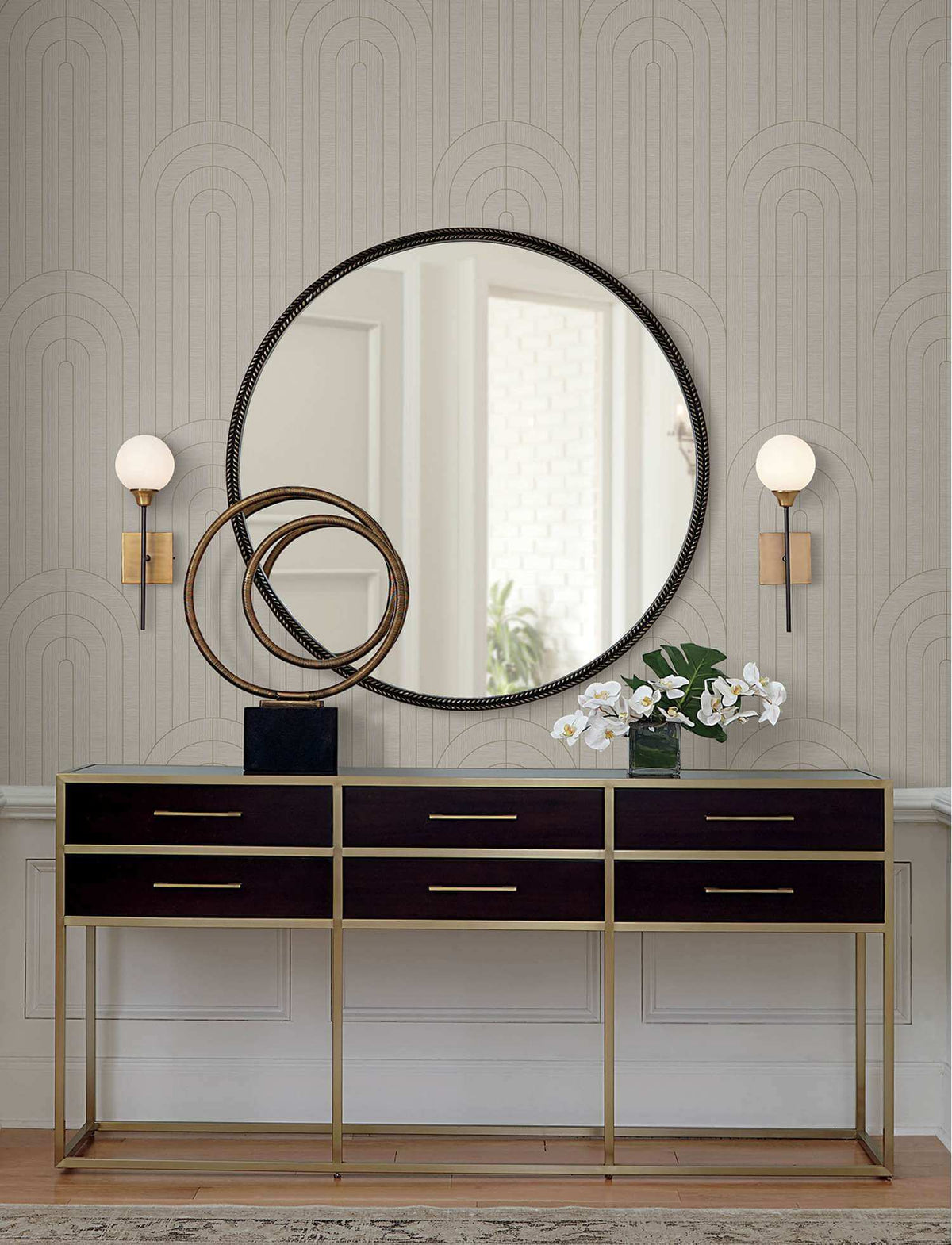 A-Street Prints Moderne Deco Declan Wallpaper Sample - Neutral