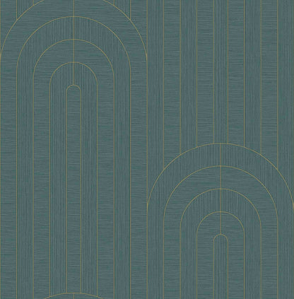 A-Street Prints Moderne Deco Declan Wallpaper Sample - Turquoise
