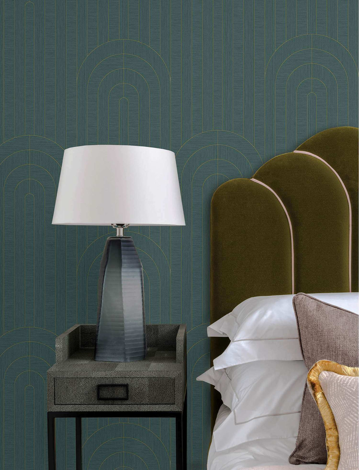 A-Street Prints Moderne Deco Declan Wallpaper Sample - Turquoise