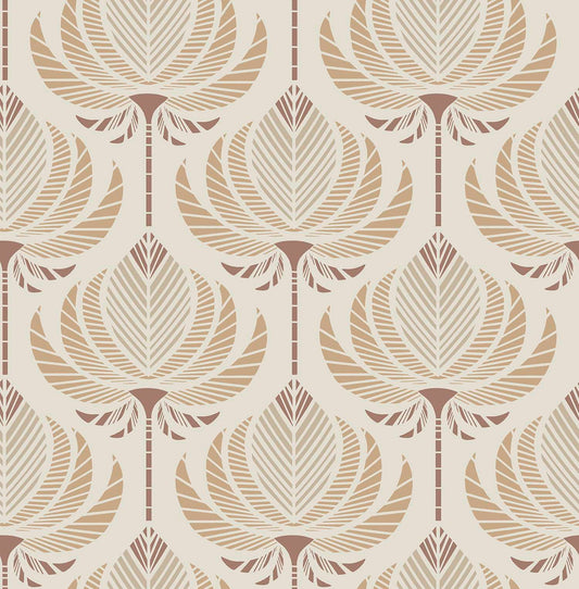 A-Street Prints Moderne Deco Ferrenby Fan Wallpaper - Apricot