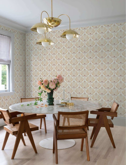 A-Street Prints Moderne Deco Ferrenby Wallpaper Sample - Apricot