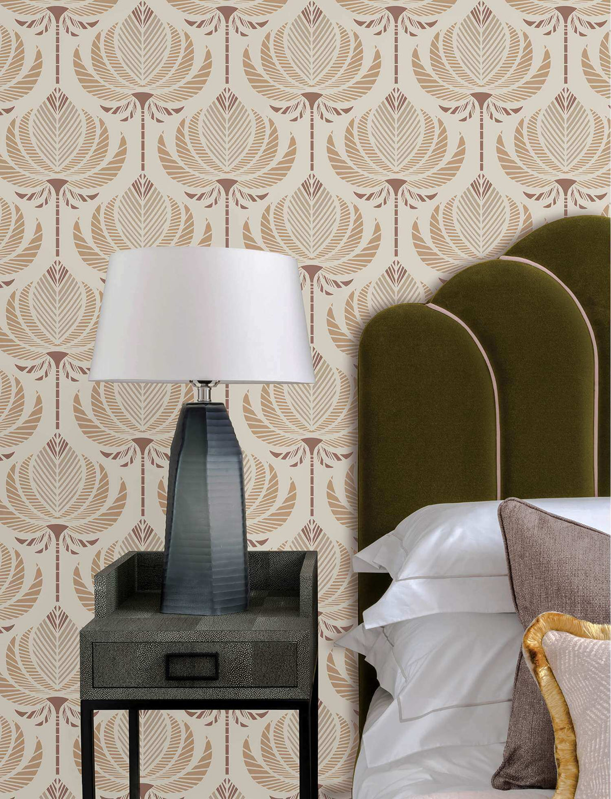 A-Street Prints Moderne Deco Ferrenby Wallpaper Sample - Apricot