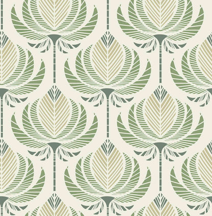 A-Street Prints Moderne Deco Ferrenby Wallpaper Sample - Green