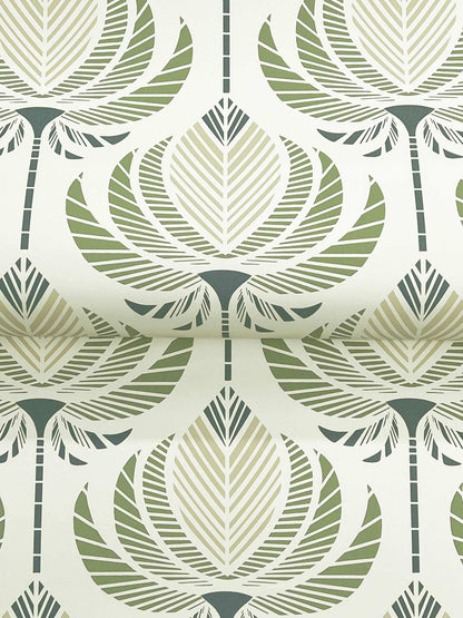 A-Street Prints Moderne Deco Ferrenby Wallpaper Sample - Green
