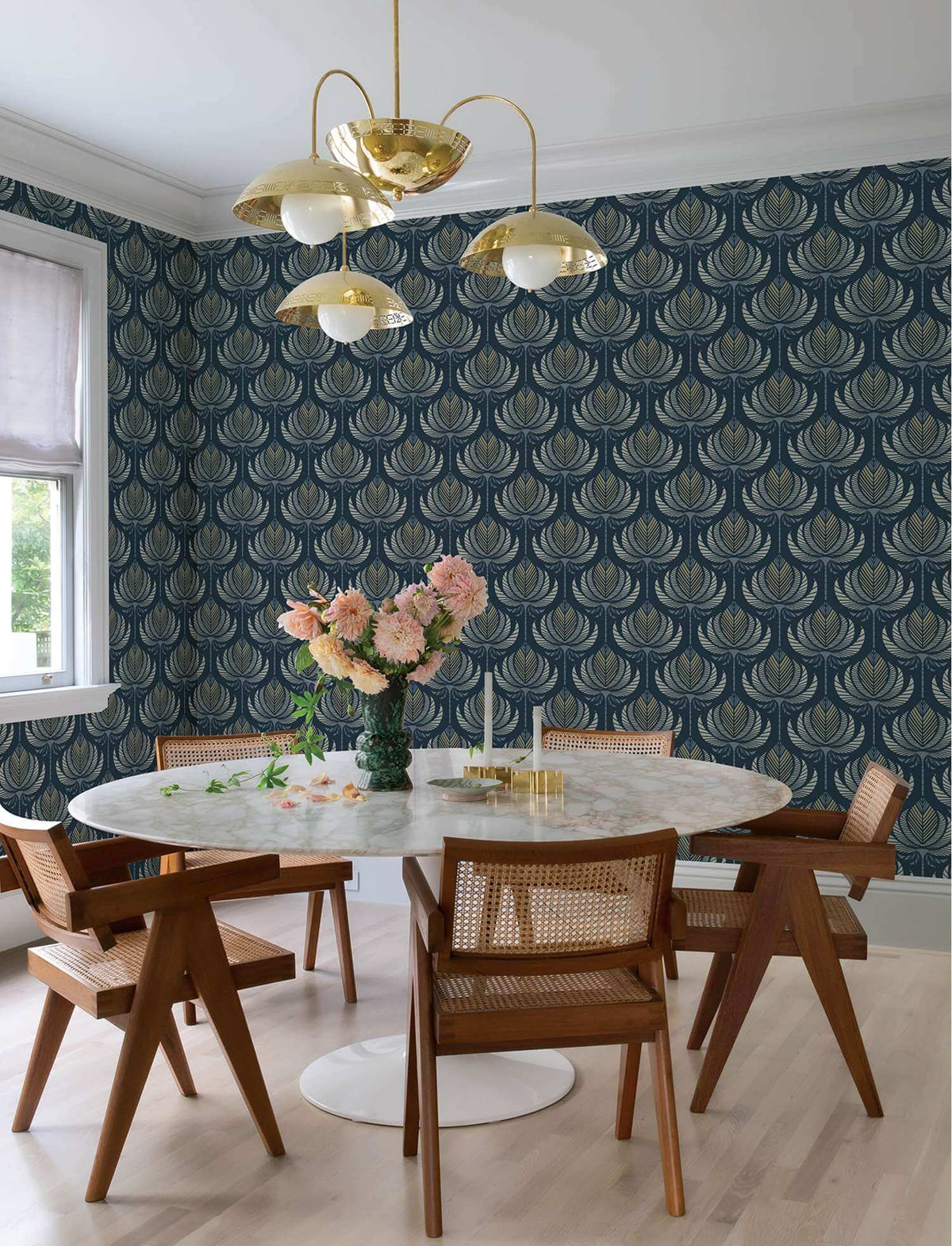 A-Street Prints Moderne Deco Ferrenby Wallpaper Sample - Dark Blue