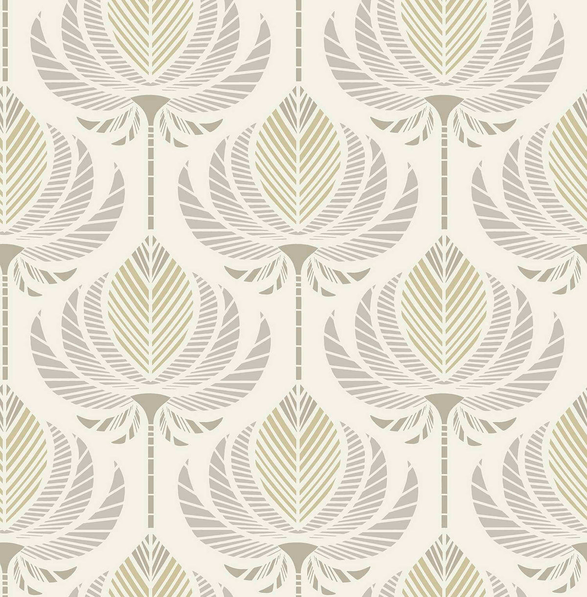A-Street Prints Moderne Deco Ferrenby Fan Wallpaper - Metallic