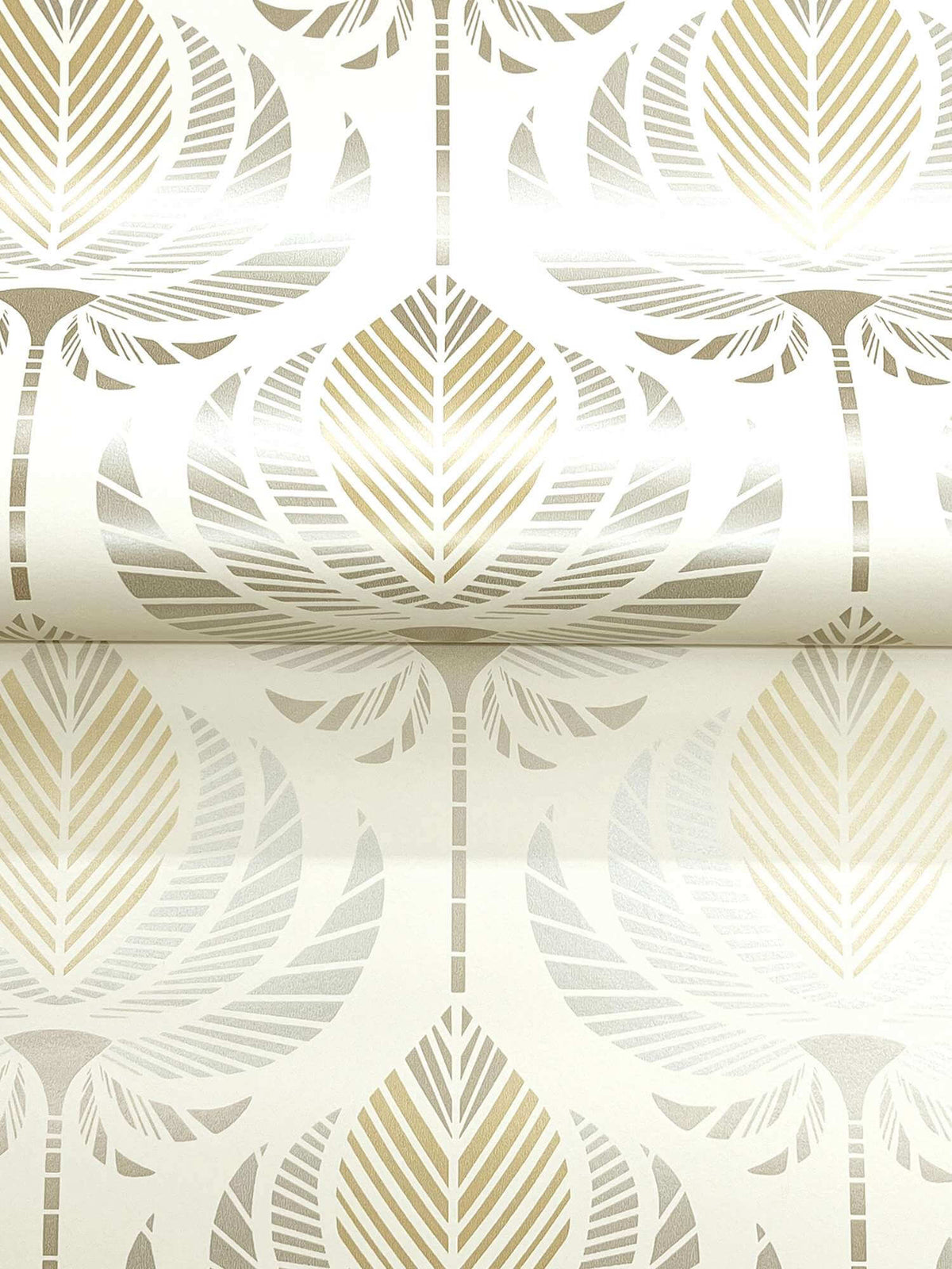 A-Street Prints Moderne Deco Ferrenby Fan Wallpaper - Metallic