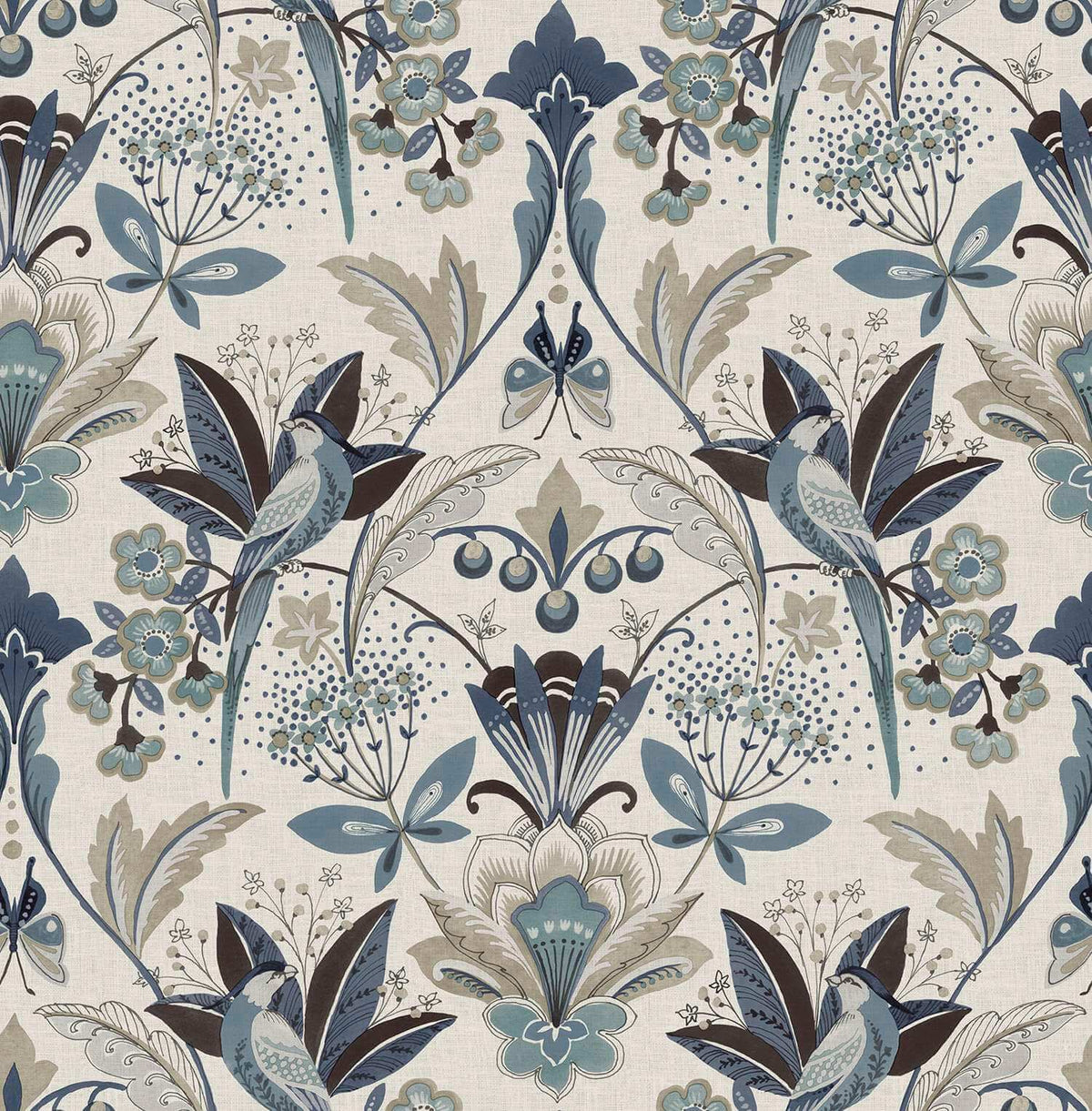 A-Street Prints Moderne Deco Bernadette Wallpaper Sample - Blue