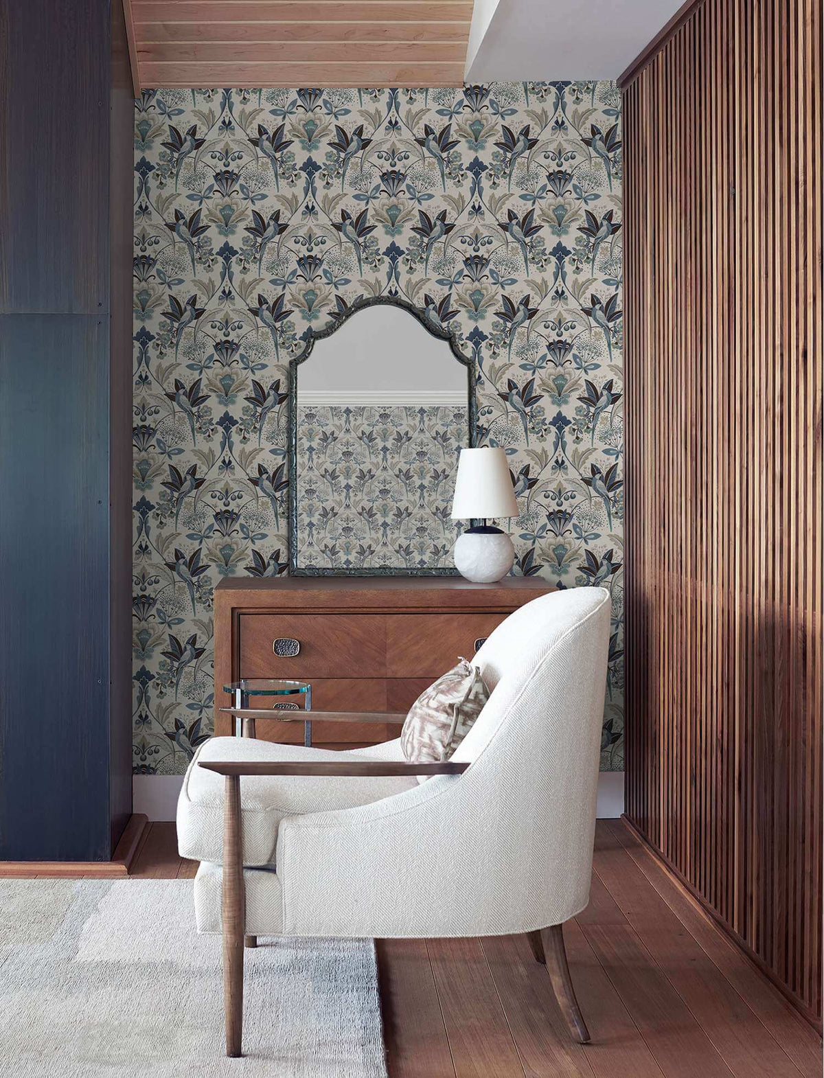 A-Street Prints Moderne Deco Bernadette Wallpaper Sample - Blue