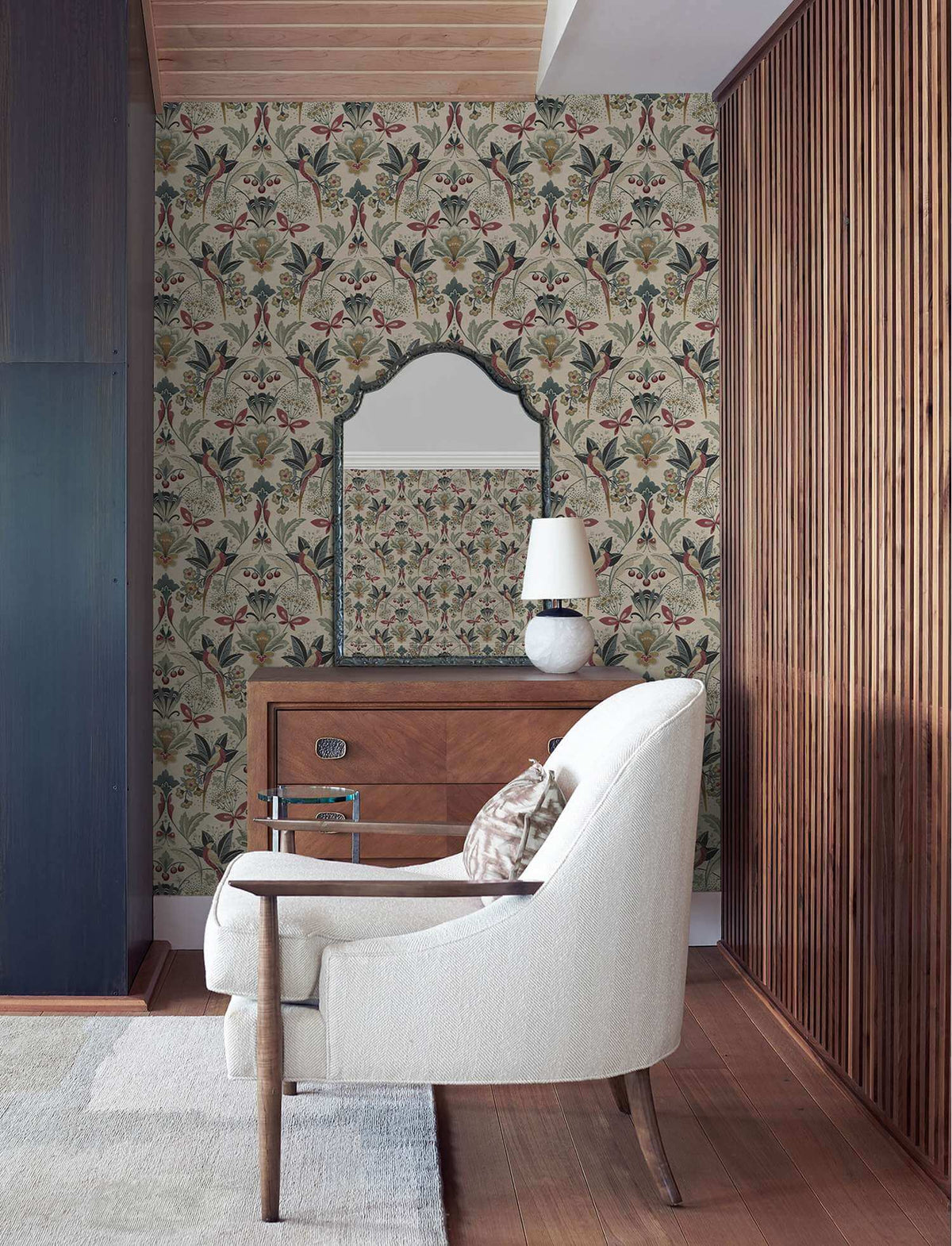 A-Street Prints Moderne Deco Bernadette Garden Wallpaper - Merlot