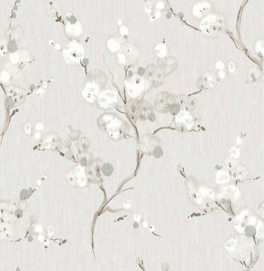 A-Street Prints Moderne Deco Bliss Blossom Wallpaper - Stone