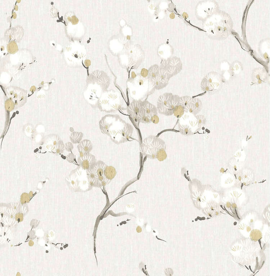 A-Street Prints Moderne Deco Bliss Blossom Wallpaper - Honey
