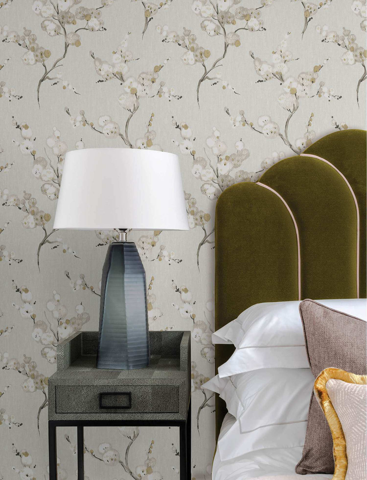 A-Street Prints Moderne Deco Bliss Blossom Wallpaper - Honey