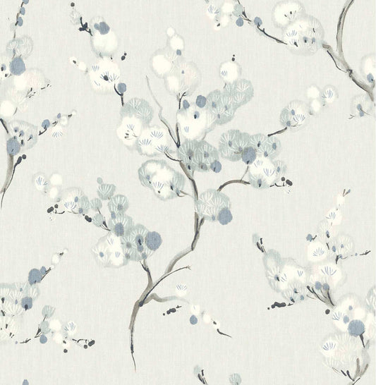 A-Street Prints Moderne Deco Bliss Blossom Wallpaper - Sky Blue