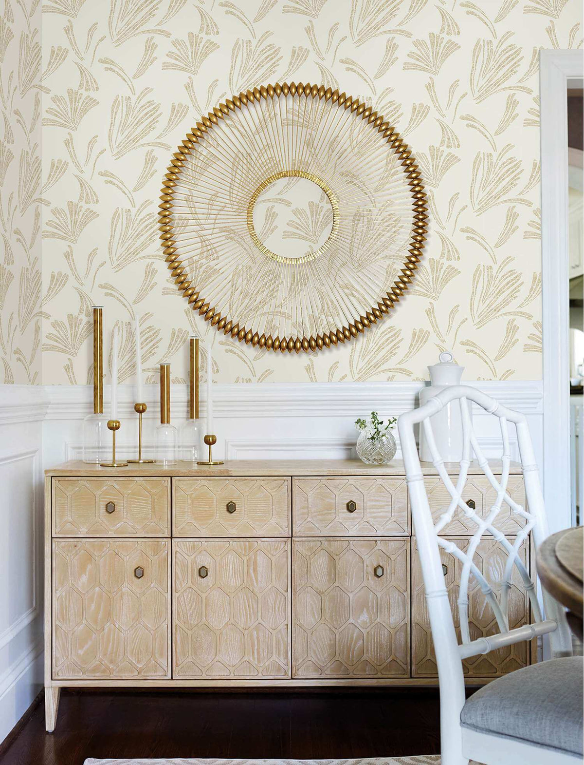 A-Street Prints Moderne Deco Ermine Wallpaper Sample - Gold