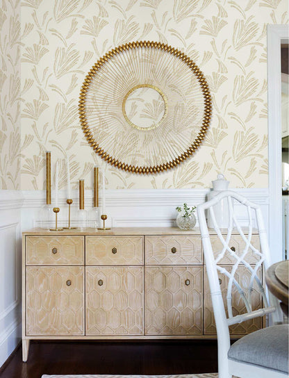 A-Street Prints Moderne Deco Ermine Wallpaper Sample - Gold