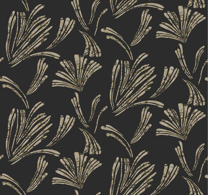 A-Street Prints Moderne Deco Ermine Wallpaper Sample - Black