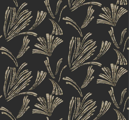 A-Street Prints Moderne Deco Ermine Wallpaper - Black