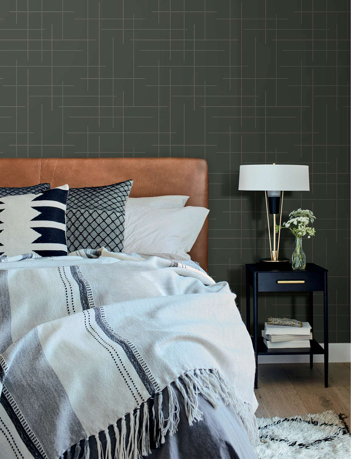 A-Street Prints Moderne Deco Wylie Wallpaper - Moss