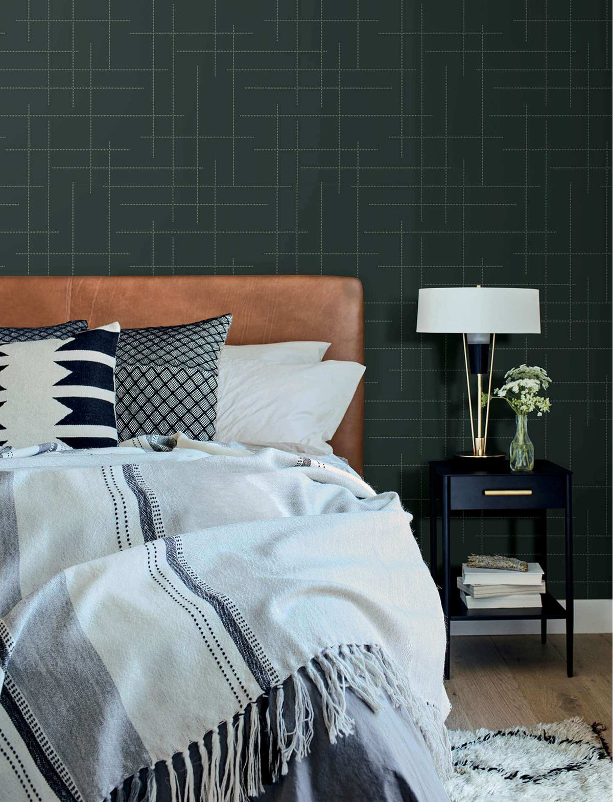 A-Street Prints Moderne Deco Wylie Wallpaper Sample - Teal