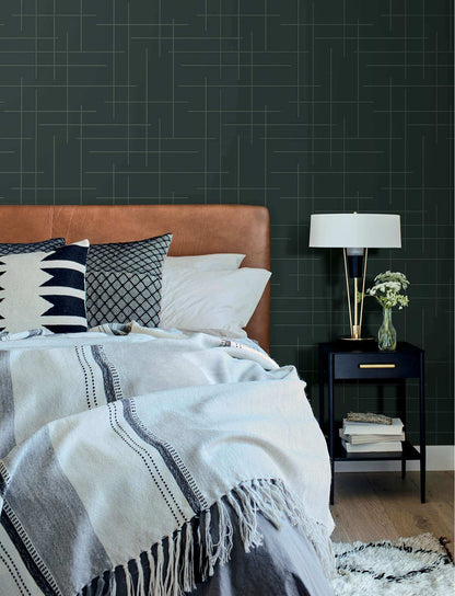 A-Street Prints Moderne Deco Wylie Wallpaper Sample - Teal