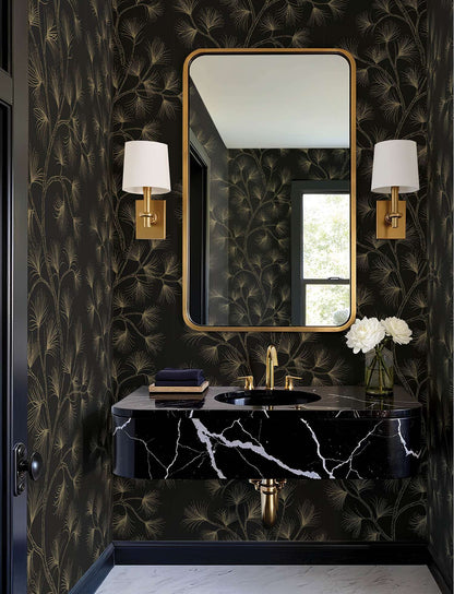 A-Street Prints Moderne Deco Kismine Wallpaper Sample - Black