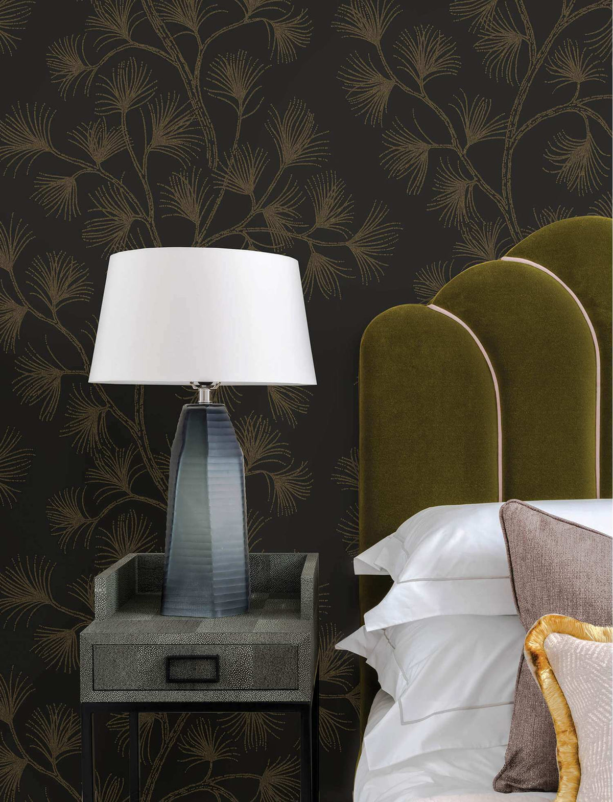 A-Street Prints Moderne Deco Kismine Wallpaper Sample - Black