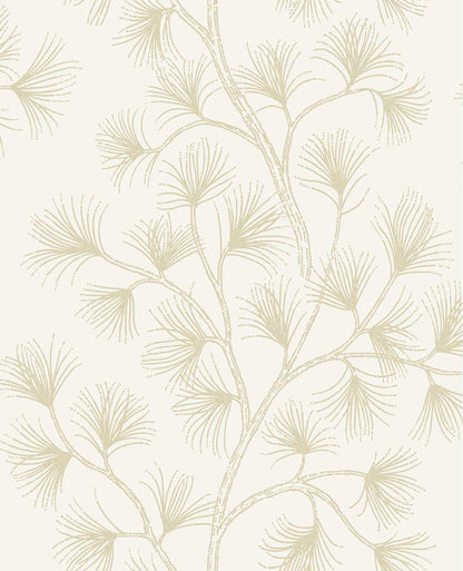 A-Street Prints Moderne Deco Kismine Botanical Wallpaper - Gold