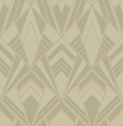 A-Street Prints Moderne Deco Allenby Wallpaper Sample - Khaki