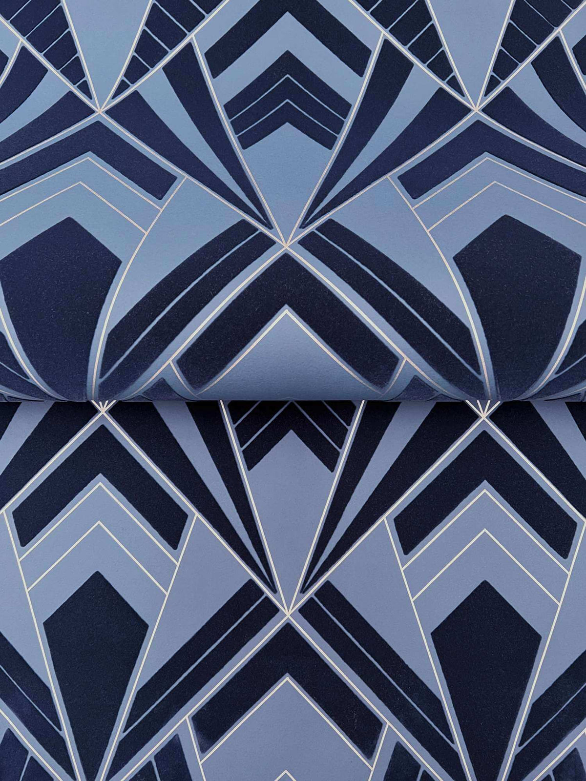 A-Street Prints Moderne Deco Allenby Wallpaper Sample - Indigo