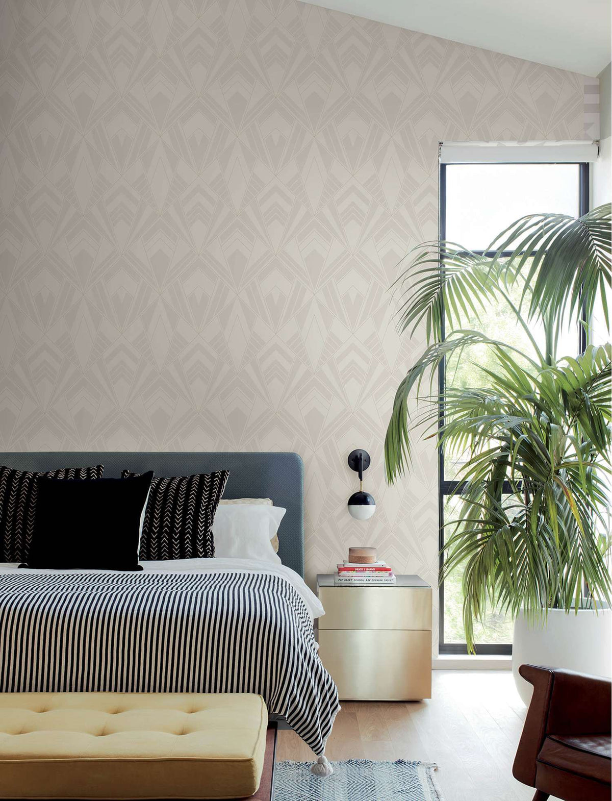 A-Street Prints Moderne Deco Allenby Wallpaper Sample - Pearl