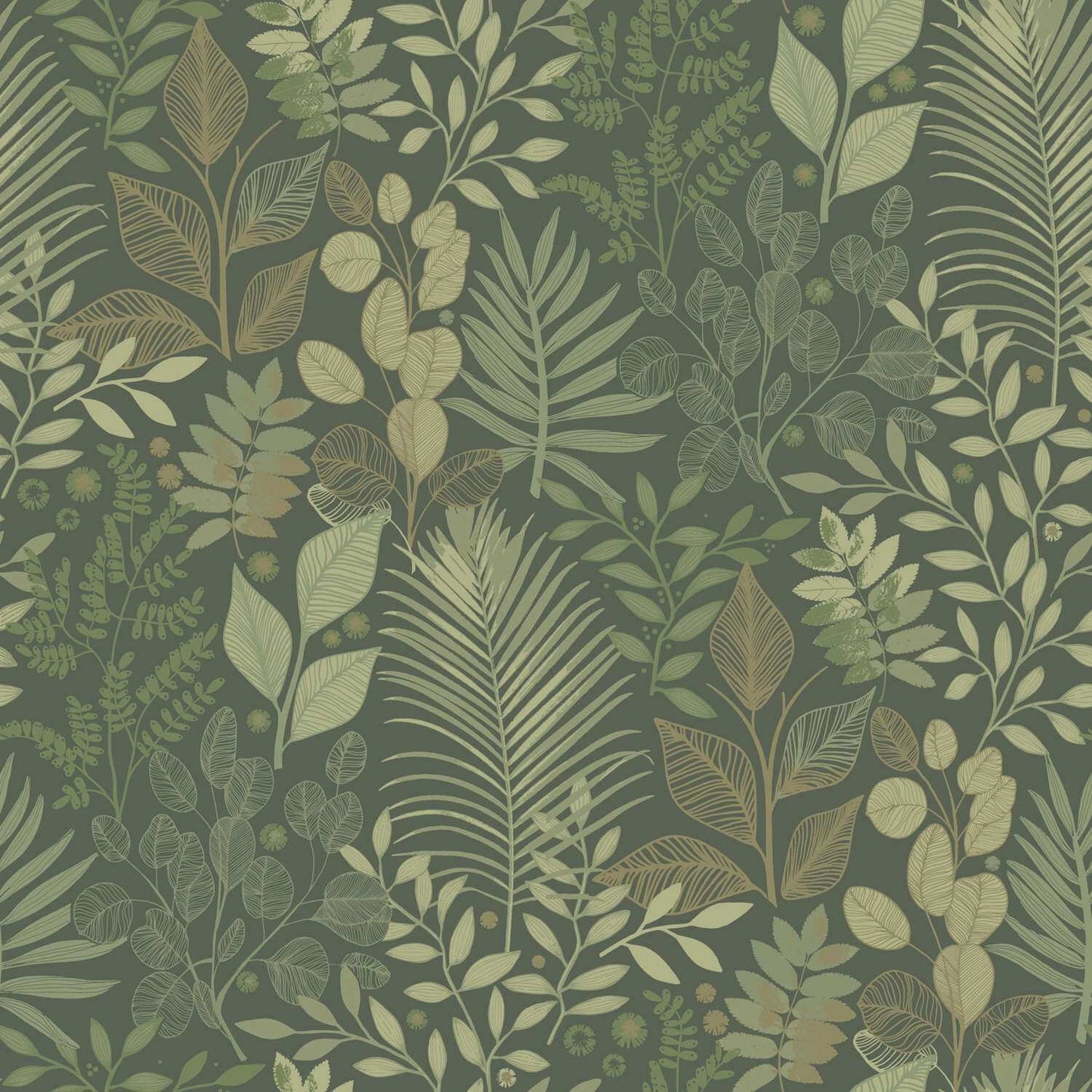 A-Street Prints Savanna Angslycka Forest Wallpaper Sample - Dark Green