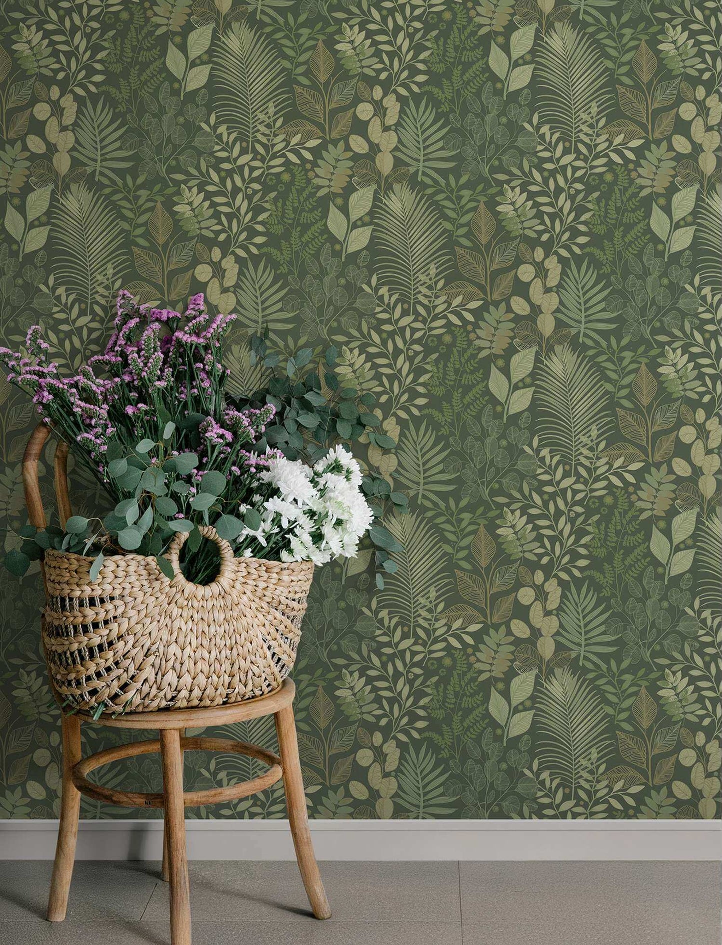 A-Street Prints Savanna Angslycka Forest Wallpaper Sample - Dark Green