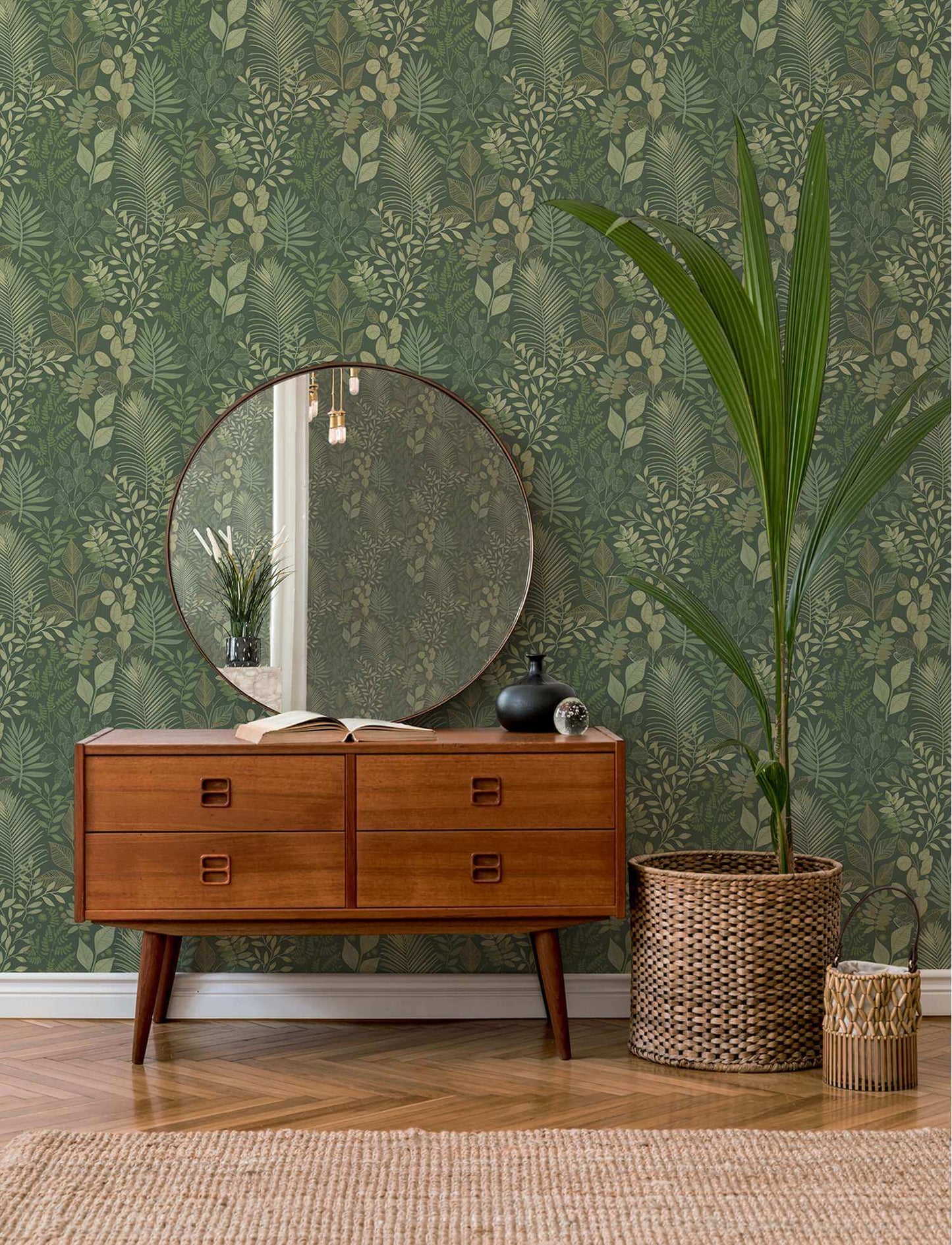 A-Street Prints Savanna Angslycka Forest Wallpaper Sample - Dark Green