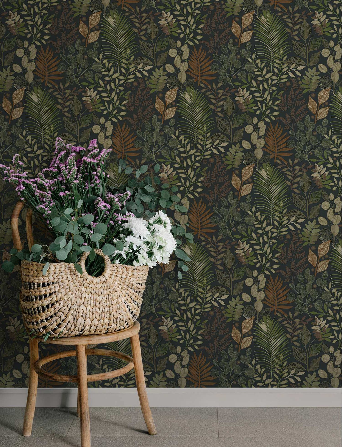 A-Street Prints Savanna Angslycka Forest Wallpaper Sample - Black