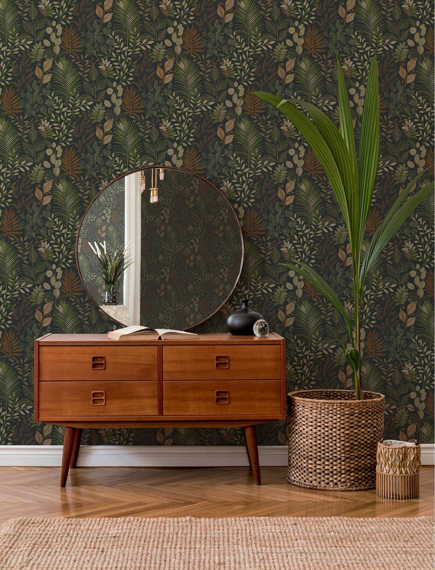 A-Street Prints Savanna Angslycka Forest Wallpaper Sample - Black