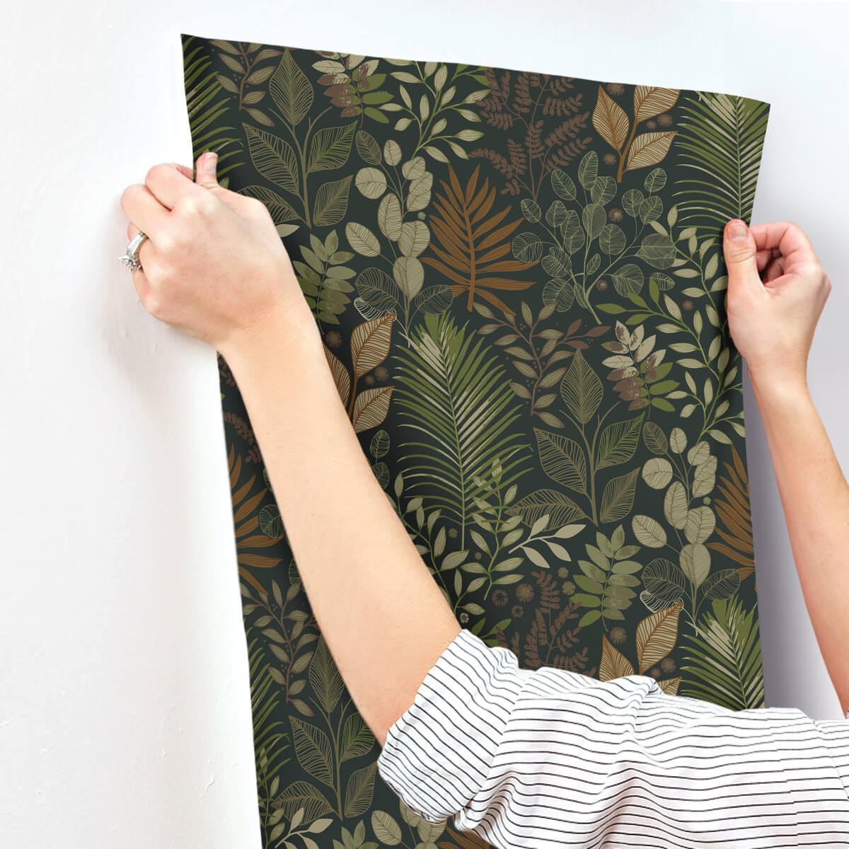A-Street Prints Savanna Angslycka Forest Wallpaper Sample - Black