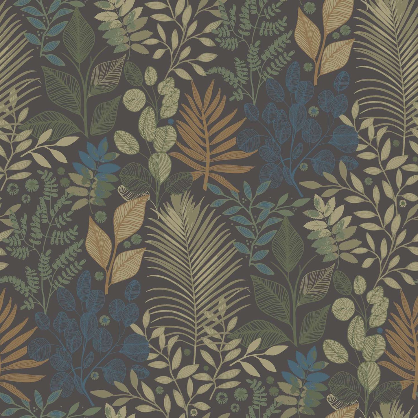 A-Street Prints Savanna Angslycka Forest Wallpaper Sample - Charcoal