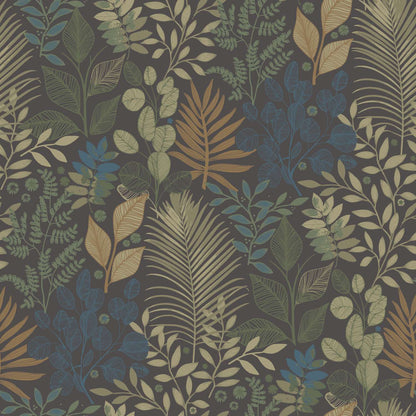 A-Street Prints Savanna Angslycka Forest Wallpaper Sample - Charcoal
