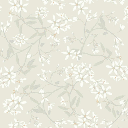 A-Street Prints Savanna Paradis Bouquet Wallpaper - Dove