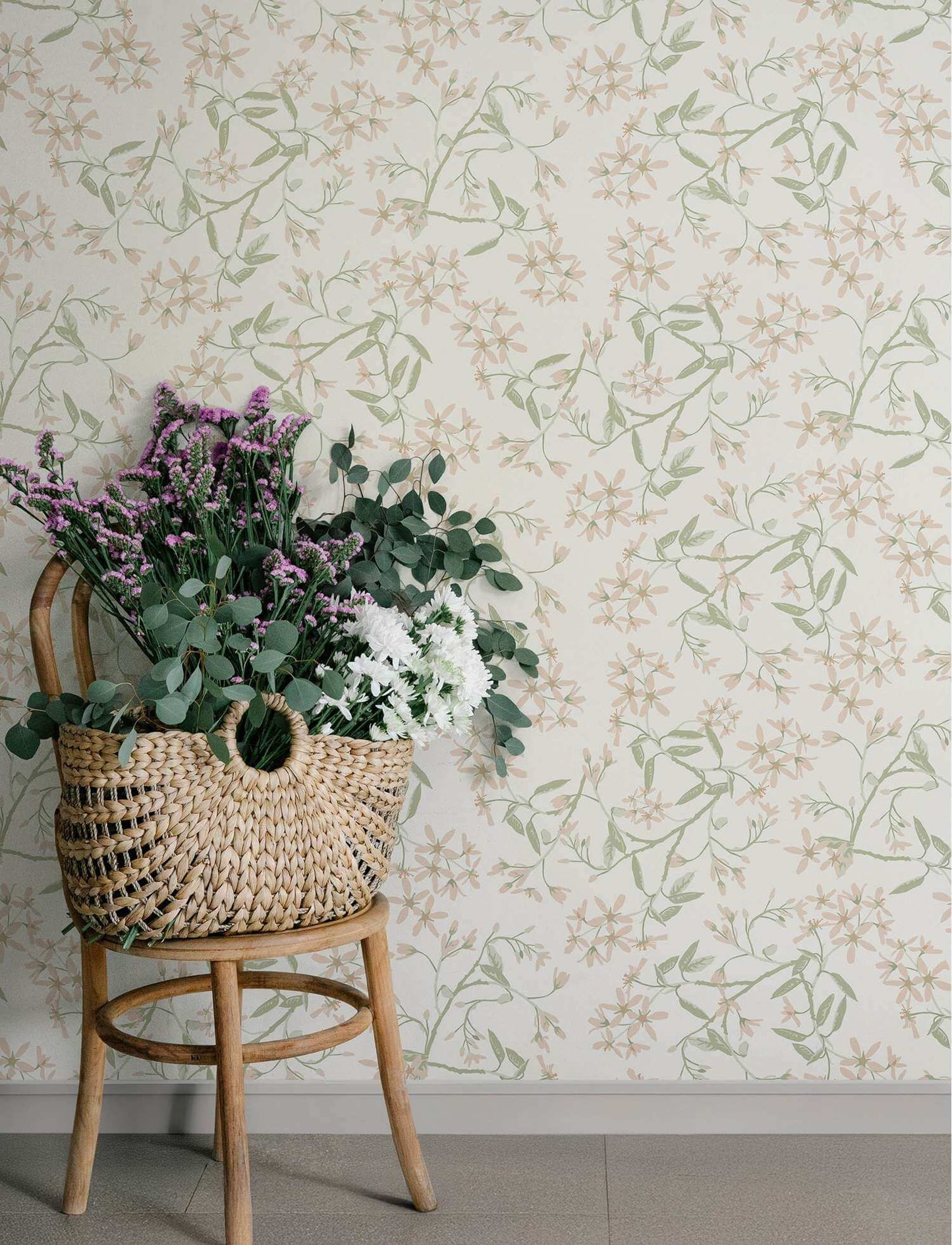 A-Street Prints Savanna Paradis Bouquet Wallpaper - Blush