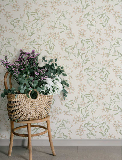 A-Street Prints Savanna Paradis Bouquet Wallpaper - Blush