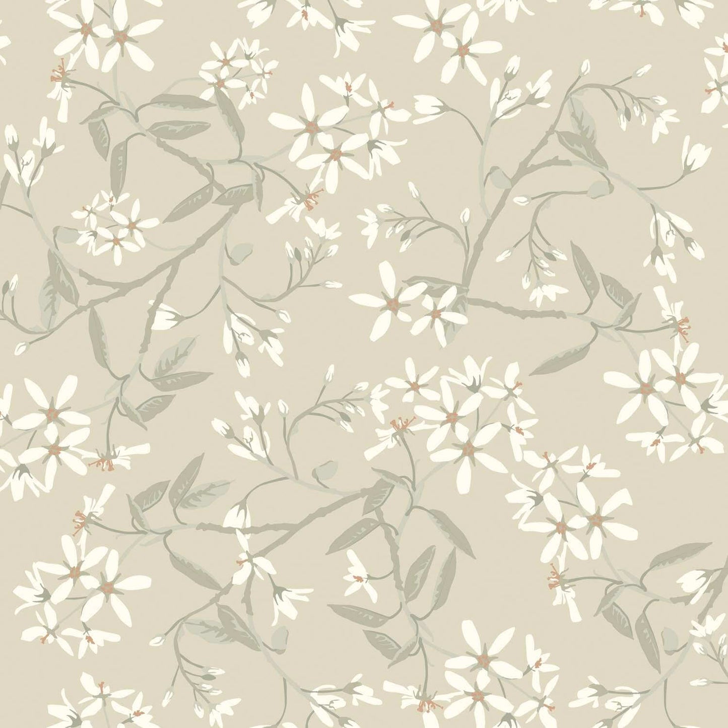 A-Street Prints Savanna Paradis Bouquet Wallpaper - Beige